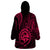 Polynesian Pride Guam Wearable Blanket Hoodie With Polynesian Tribal Tattoo and Coat of Arms Pink Version LT9 - Polynesian Pride