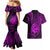 Polynesian Guam Coat of Arms Couples Matching Mermaid Dress and Hawaiian Shirt Polynesian Tribal Tattoo Purple Version