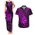 Polynesian Guam Coat of Arms Couples Matching Tank Maxi Dress and Hawaiian Shirt Polynesian Tribal Tattoo Purple Version