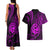 Polynesian Guam Coat of Arms Couples Matching Tank Maxi Dress and Hawaiian Shirt Polynesian Tribal Tattoo Purple Version