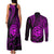 Polynesian Guam Coat of Arms Couples Matching Tank Maxi Dress and Long Sleeve Button Shirt Polynesian Tribal Tattoo Purple Version