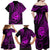 Polynesian Guam Coat of Arms Family Matching Off Shoulder Maxi Dress and Hawaiian Shirt Polynesian Tribal Tattoo Purple Version