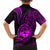 Polynesian Guam Coat of Arms Family Matching Puletasi and Hawaiian Shirt Polynesian Tribal Tattoo Purple Version