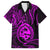 Polynesian Guam Coat of Arms Family Matching Short Sleeve Bodycon Dress and Hawaiian Shirt Polynesian Tribal Tattoo Purple Version