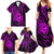 Polynesian Guam Coat of Arms Family Matching Summer Maxi Dress and Hawaiian Shirt Polynesian Tribal Tattoo Purple Version