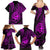 Polynesian Guam Coat of Arms Family Matching Summer Maxi Dress and Hawaiian Shirt Polynesian Tribal Tattoo Purple Version