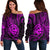 Polynesian Pride Guam Off Shoulder Sweater With Polynesian Tribal Tattoo and Coat of Arms Purple Version LT9 Women Purple - Polynesian Pride