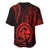 Polynesian Pride Guam Baseball Jersey With Polynesian Tribal Tattoo and Coat of Arms Red Version LT9 - Polynesian Pride