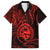 Polynesian Guam Coat of Arms Family Matching Summer Maxi Dress and Hawaiian Shirt Polynesian Tribal Tattoo Red Version