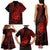 Polynesian Guam Coat of Arms Family Matching Tank Maxi Dress and Hawaiian Shirt Polynesian Tribal Tattoo Red Version