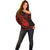 Polynesian Pride Guam Off Shoulder Sweater With Polynesian Tribal Tattoo and Coat of Arms Red Version LT9 - Polynesian Pride