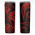 Polynesian Guam Coat of Arms Skinny Tumbler Polynesian Tribal Tattoo Red Version