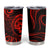 Polynesian Guam Coat of Arms Tumbler Cup Polynesian Tribal Tattoo Red Version