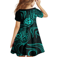 Polynesian Guam Coat of Arms Family Matching Summer Maxi Dress and Hawaiian Shirt Polynesian Tribal Tattoo Turquoise Version