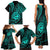 Polynesian Guam Coat of Arms Family Matching Tank Maxi Dress and Hawaiian Shirt Polynesian Tribal Tattoo Turquoise Version