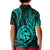 Polynesian Pride Guam Kid Polo Shirt With Polynesian Tribal Tattoo and Coat of Arms Turquoise Version LT9 - Polynesian Pride