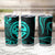 Polynesian Guam Coat of Arms Tumbler Cup Polynesian Tribal Tattoo Turquoise Version