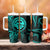 Polynesian Guam Coat of Arms Tumbler With Handle Polynesian Tribal Tattoo Turquoise Version