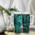 Polynesian Guam Coat of Arms Tumbler With Handle Polynesian Tribal Tattoo Turquoise Version