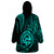 Polynesian Pride Guam Wearable Blanket Hoodie With Polynesian Tribal Tattoo and Coat of Arms Turquoise Version LT9 - Polynesian Pride