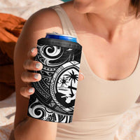 Polynesian Guam Coat of Arms 4 in 1 Can Cooler Tumbler Polynesian Tribal Tattoo Black Version