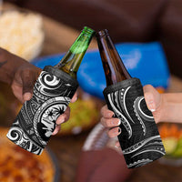 Polynesian Guam Coat of Arms 4 in 1 Can Cooler Tumbler Polynesian Tribal Tattoo Black Version