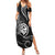 Polynesian Guam Coat of Arms Family Matching Summer Maxi Dress and Hawaiian Shirt Polynesian Tribal Tattoo Black Version