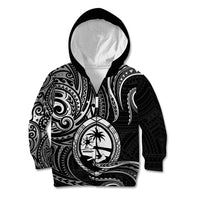 Polynesian Pride Guam Kid Hoodie With Polynesian Tribal Tattoo and Coat of Arms Black Version LT9 - Polynesian Pride