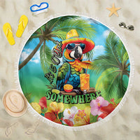 Always 5 O'clock Beach Blanket Hawaiian Tropical Parrot LT9 One Size 150cm Blue - Polynesian Pride