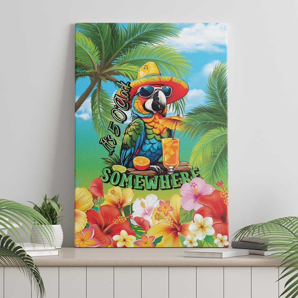 Always 5 O'clock Canvas Wall Art Hawaiian Tropical Parrot LT9 - Polynesian Pride