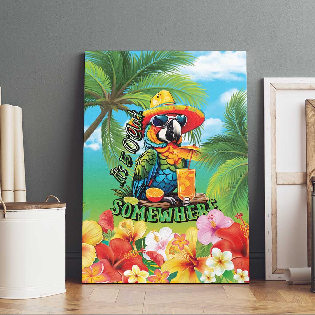 Always 5 O'clock Canvas Wall Art Hawaiian Tropical Parrot LT9 - Polynesian Pride