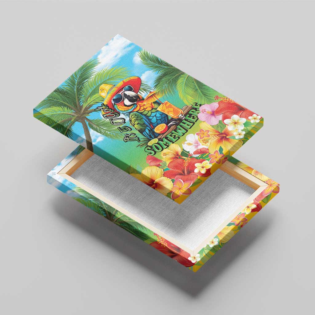 Always 5 O'clock Canvas Wall Art Hawaiian Tropical Parrot LT9 - Polynesian Pride
