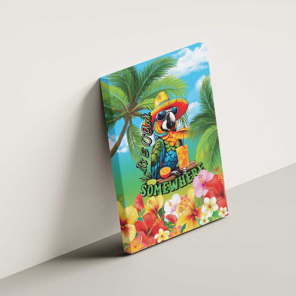 Always 5 O'clock Canvas Wall Art Hawaiian Tropical Parrot LT9 - Polynesian Pride