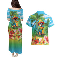 Always 5 O'clock Couples Matching Puletasi and Hawaiian Shirt Hawaiian Tropical Parrot LT9 - Polynesian Pride