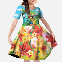 Always 5 O'clock Family Matching Long Sleeve Bodycon Dress and Hawaiian Shirt Hawaiian Tropical Parrot - Polynesian Pride