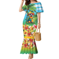 Always 5 O'clock Family Matching Mermaid Dress and Hawaiian Shirt Hawaiian Tropical Parrot LT9 Mom's Dress Blue - Polynesian Pride