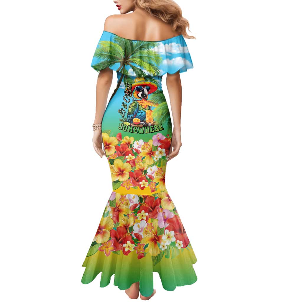 Always 5 O'clock Family Matching Mermaid Dress and Hawaiian Shirt Hawaiian Tropical Parrot LT9 - Polynesian Pride