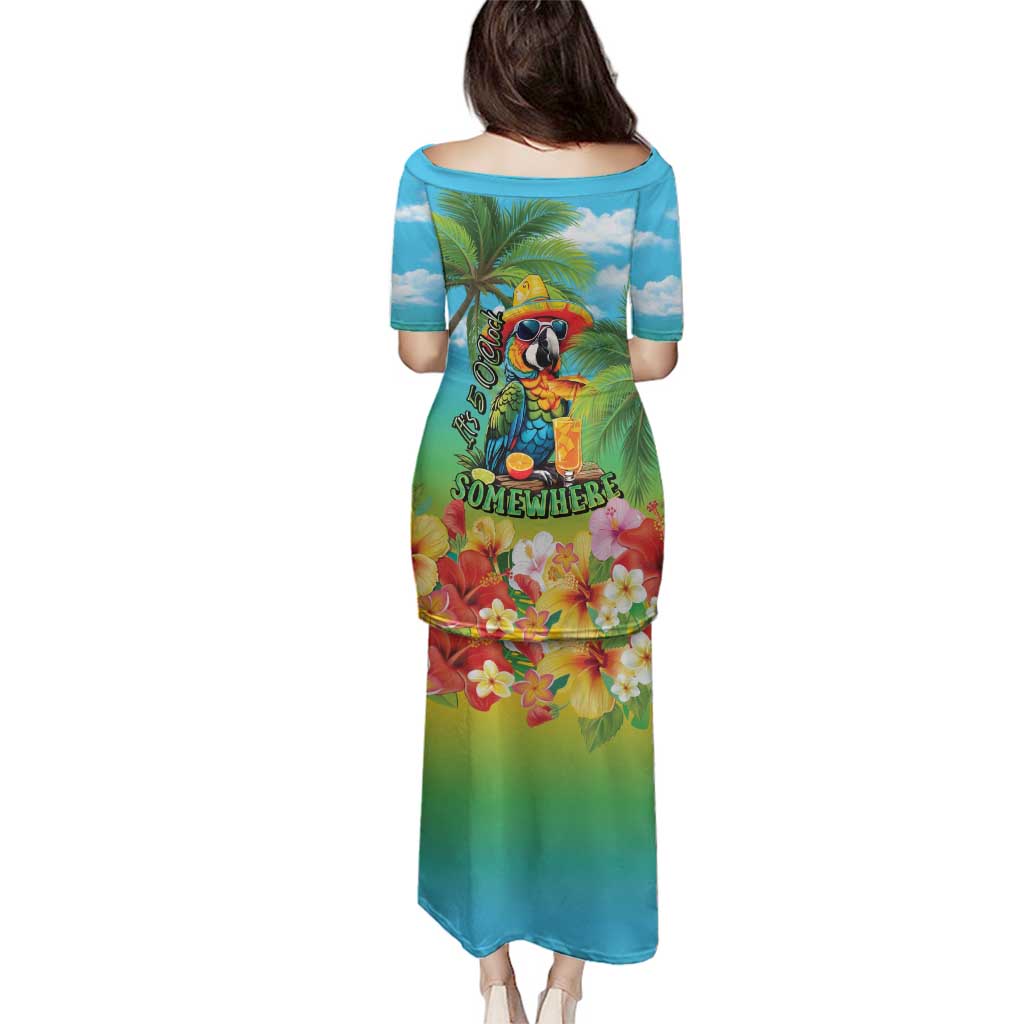 Always 5 O'clock Family Matching Puletasi and Hawaiian Shirt Hawaiian Tropical Parrot - Polynesian Pride