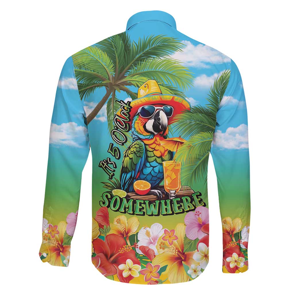 Always 5 O'clock Family Matching Short Sleeve Bodycon Dress and Hawaiian Shirt Hawaiian Tropical Parrot - Polynesian Pride
