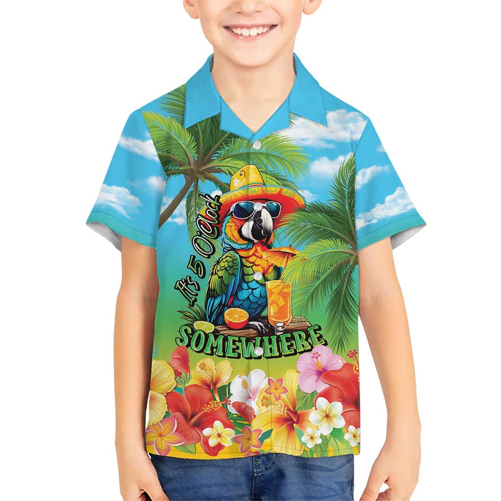 Always 5 O'clock Family Matching Summer Maxi Dress and Hawaiian Shirt Hawaiian Tropical Parrot - Polynesian Pride