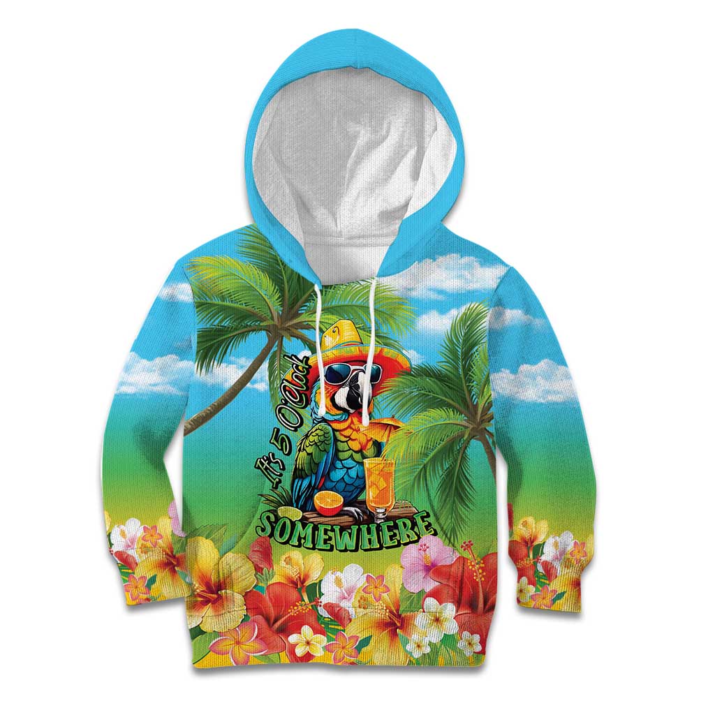 Always 5 O'clock Kid Hoodie Hawaiian Tropical Parrot - Polynesian Pride