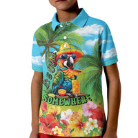 Always 5 O'clock Kid Polo Shirt Hawaiian Tropical Parrot - Polynesian Pride