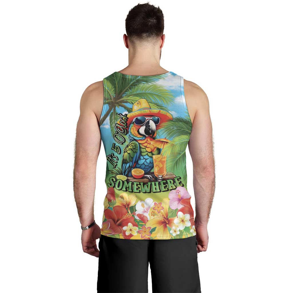 Always 5 O'clock Men Tank Top Hawaiian Tropical Parrot LT9 - Polynesian Pride