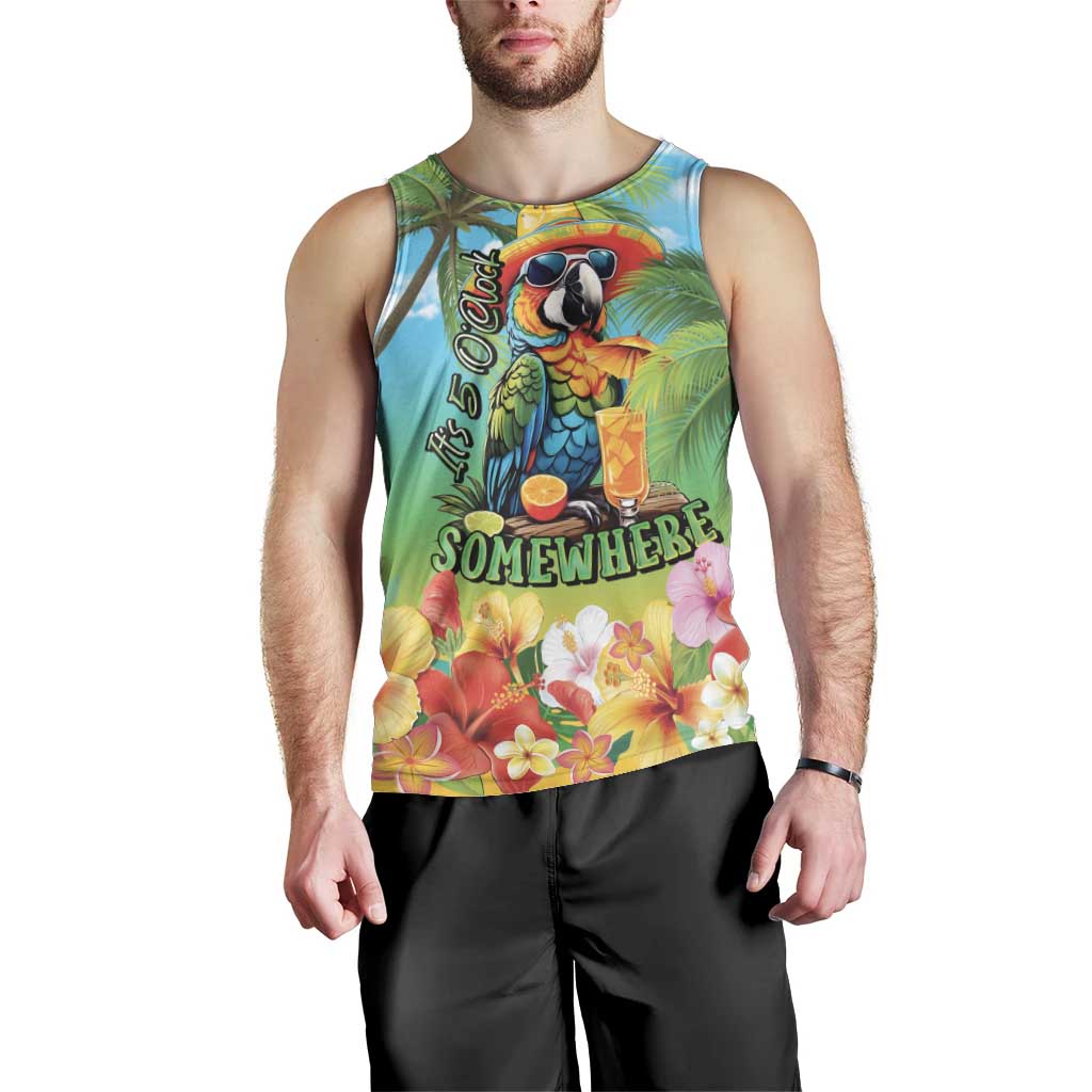 Always 5 O'clock Men Tank Top Hawaiian Tropical Parrot LT9 - Polynesian Pride