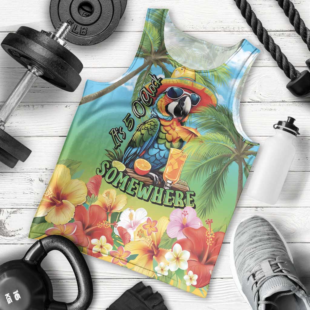 Always 5 O'clock Men Tank Top Hawaiian Tropical Parrot LT9 - Polynesian Pride