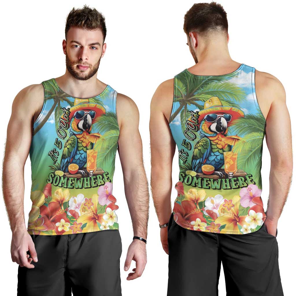 Always 5 O'clock Men Tank Top Hawaiian Tropical Parrot LT9 - Polynesian Pride