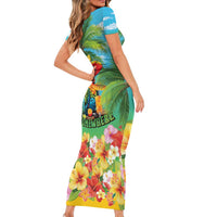 Always 5 O'clock Short Sleeve Bodycon Dress Hawaiian Tropical Parrot - Polynesian Pride