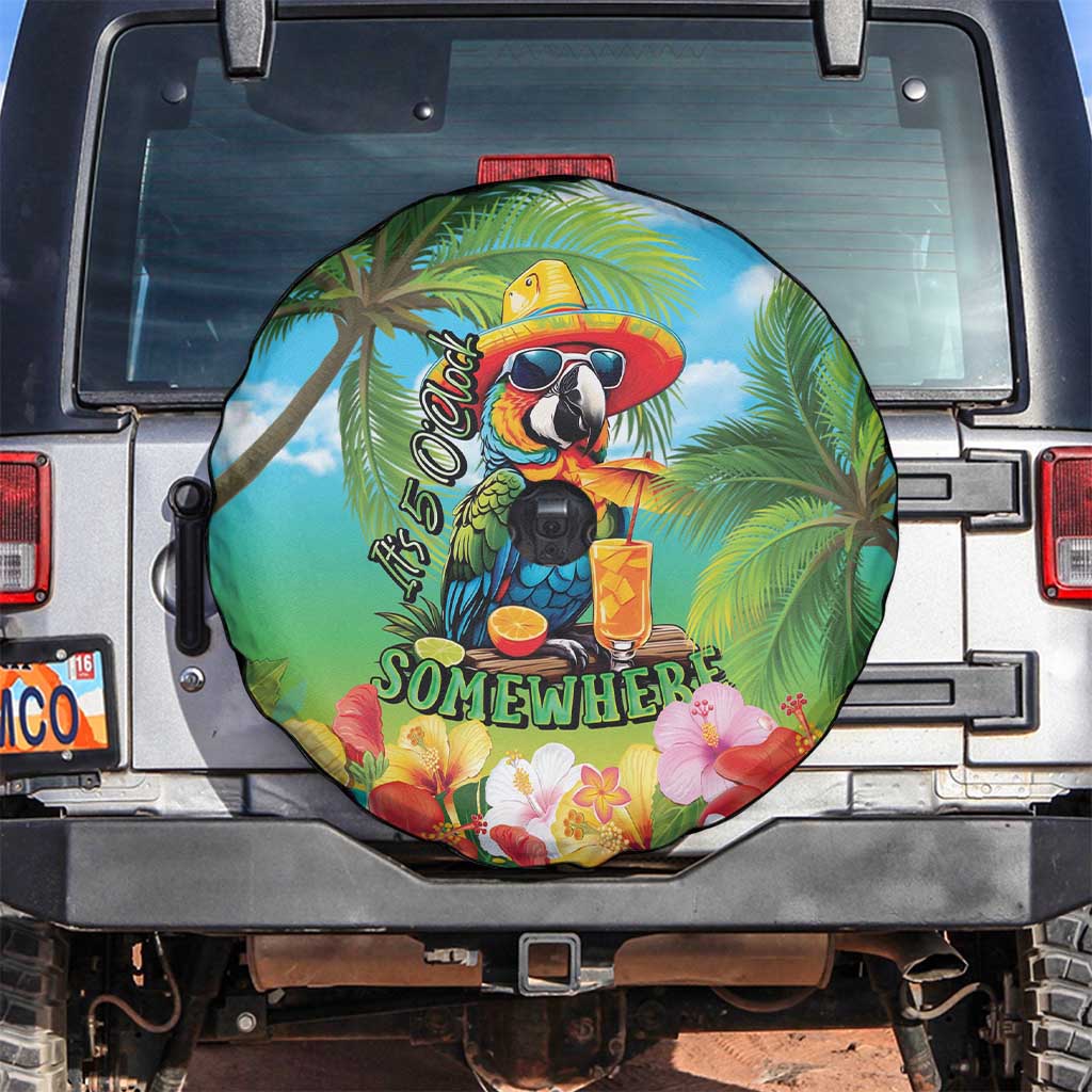 Always 5 O'clock Spare Tire Cover Hawaiian Tropical Parrot - Polynesian Pride