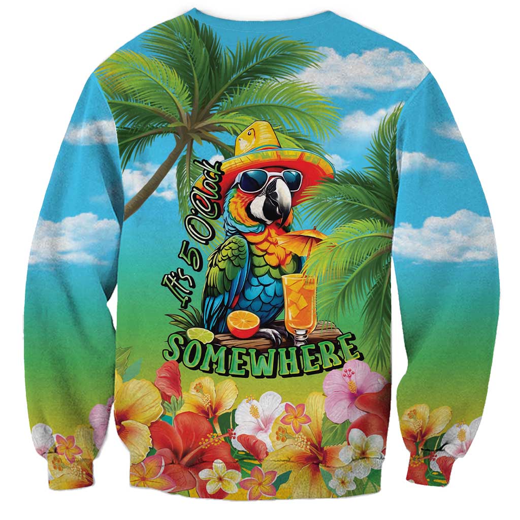 Always 5 O'clock Sweatshirt Hawaiian Tropical Parrot LT9 - Polynesian Pride