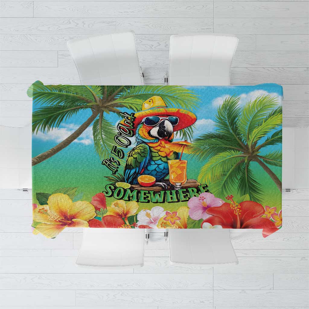 Always 5 O'clock Tablecloth Hawaiian Tropical Parrot LT9 Blue - Polynesian Pride